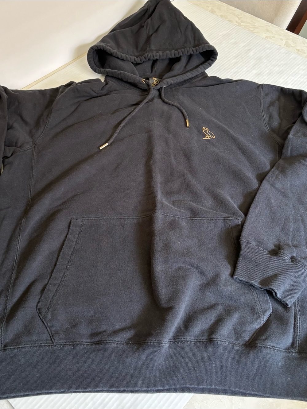 OVO Black Hoodie (XL) with Gold Owl Emblem - Pullover